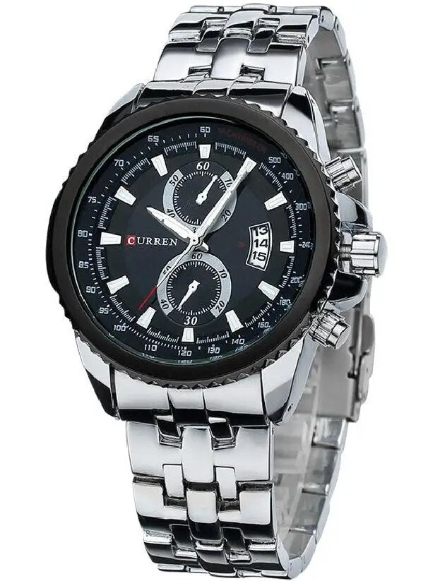 Curran Men's Fashion Watch 8082 Black/Silver