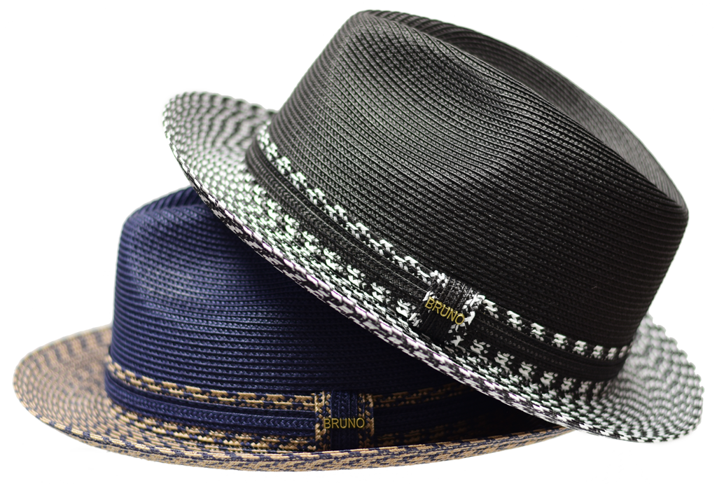 Bellamy | Two Tone Straw Fedora Hat Snap Brim