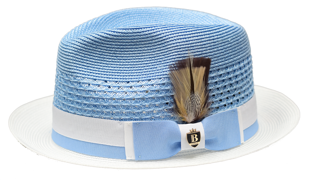 Franco | Two Tone Natural Straw Fedora