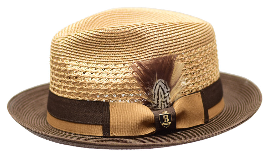 Franco | Two Tone Natural Straw Fedora