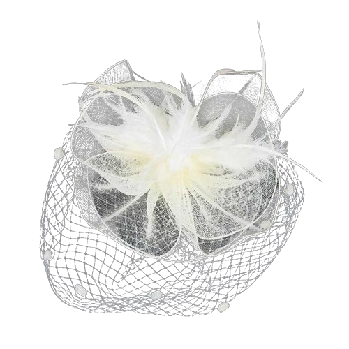 Fiona | Feather Mesh Flower Fascinator