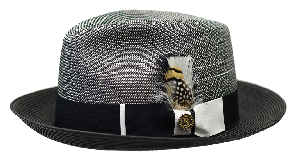 Cicero | Two Tone Straw Fedora Hat Snap Brim