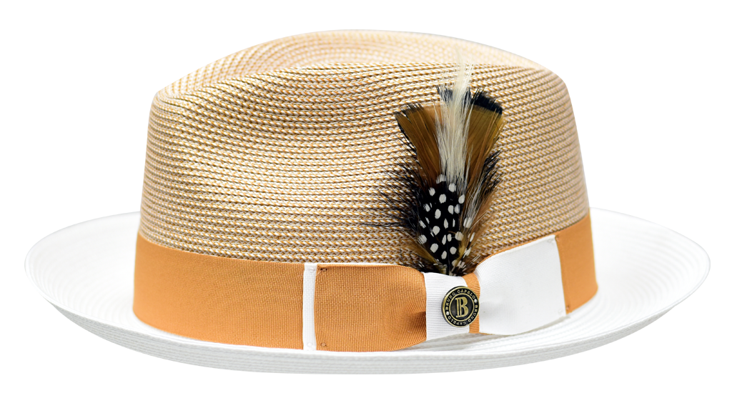 Cicero | Two Tone Straw Fedora Hat Snap Brim