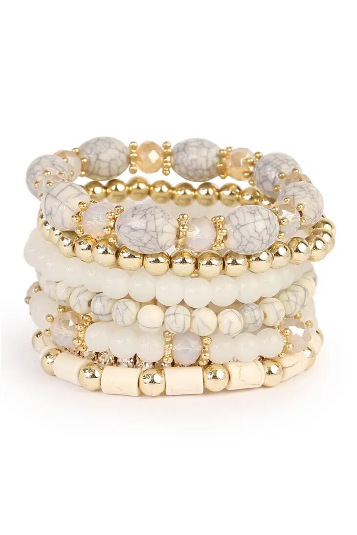 Multibead Stackable Bracelet Natural