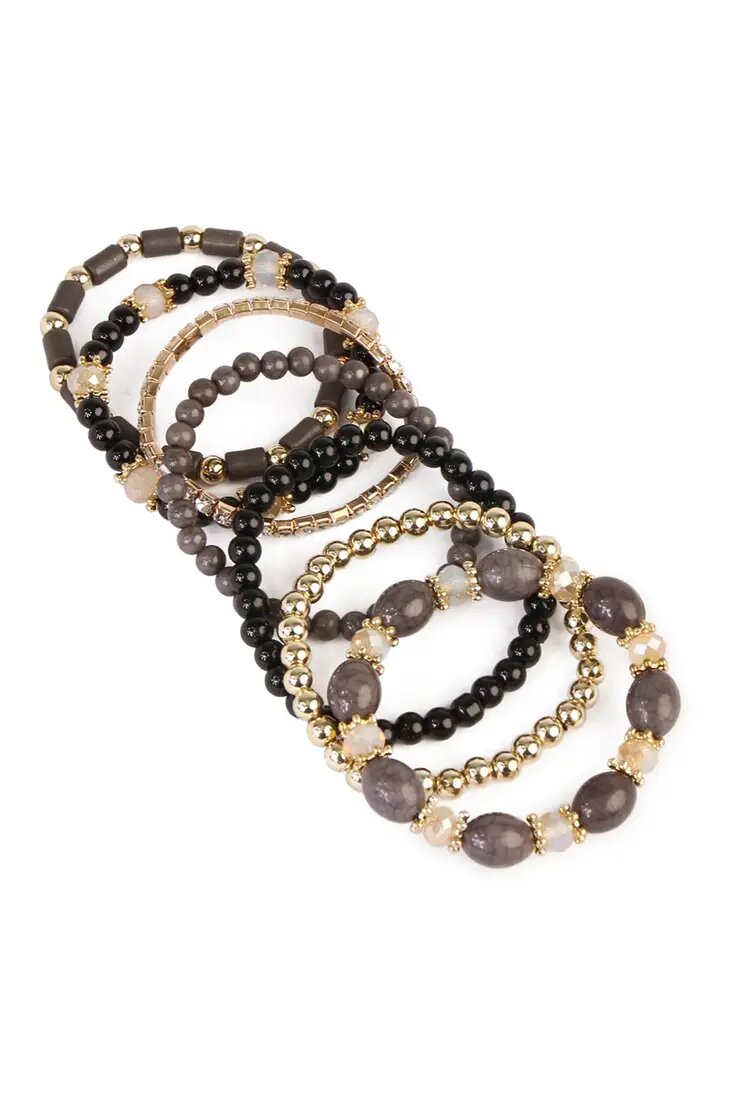 Multibead Stackable Bracelet 6 piece