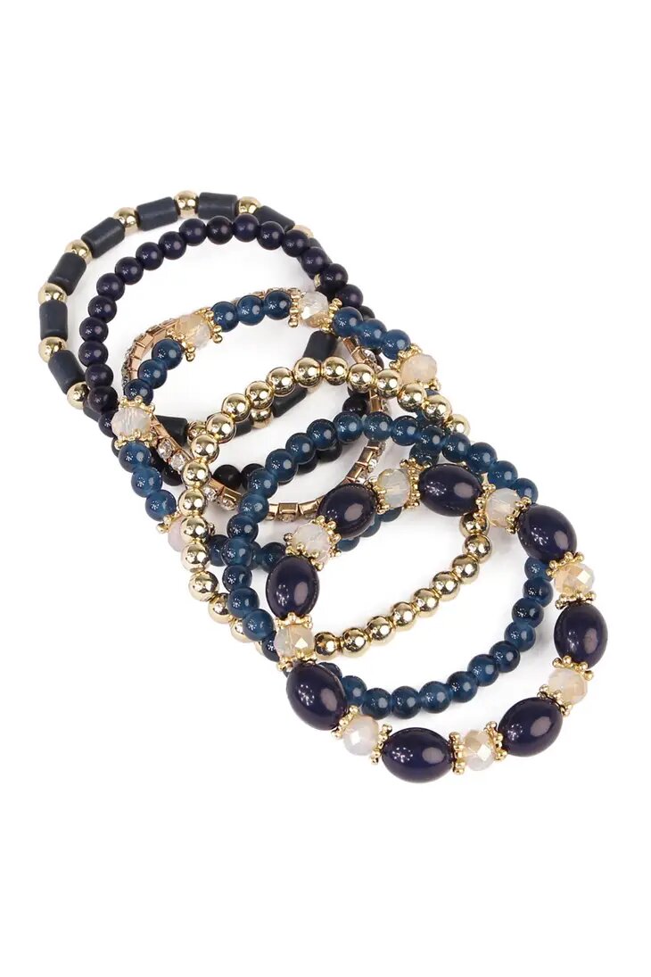 Multibead Stackable Bracelet 6 piece