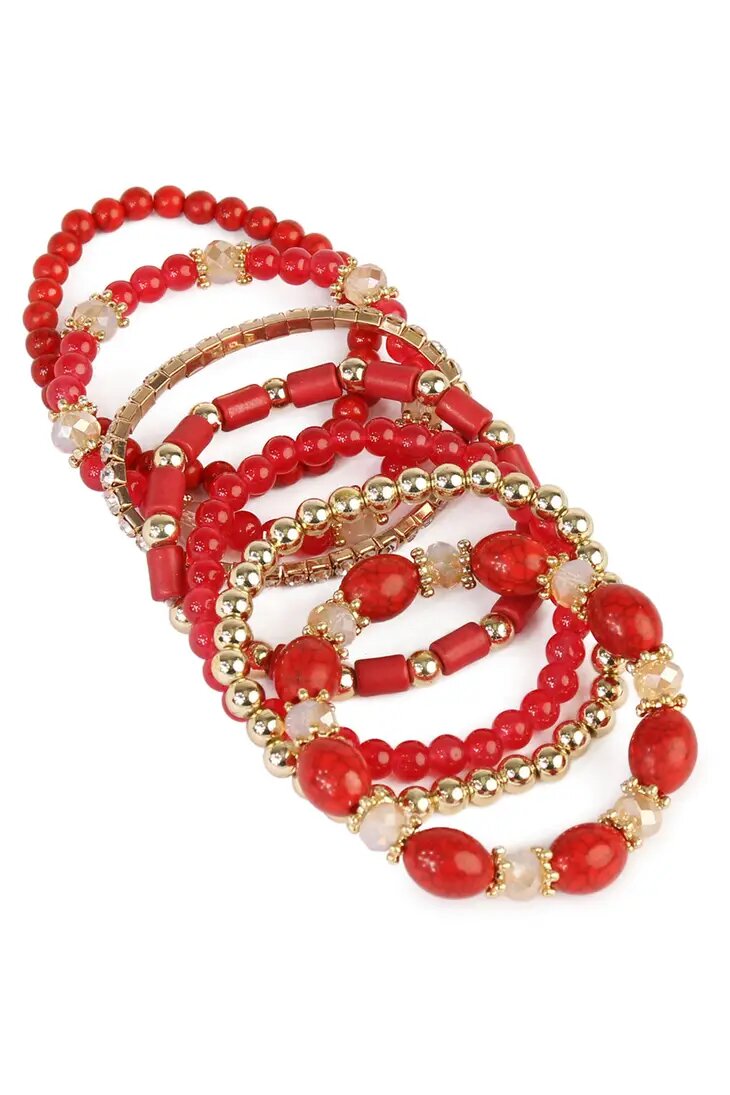 Multibead Stackable Bracelet 6 pieces