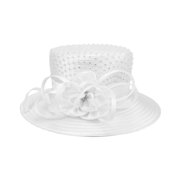 Natalia | Stone Studded Rose Bow Braid Hat