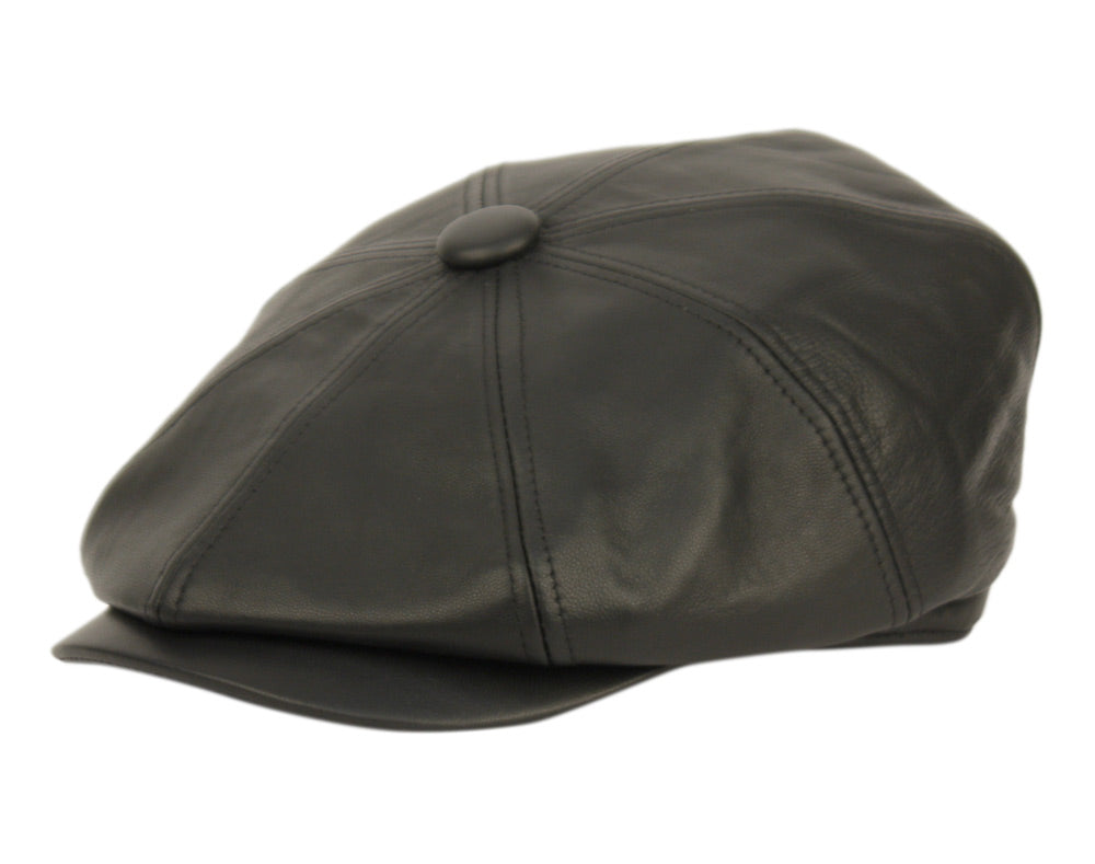 Ness | Leather Newsboy Cap