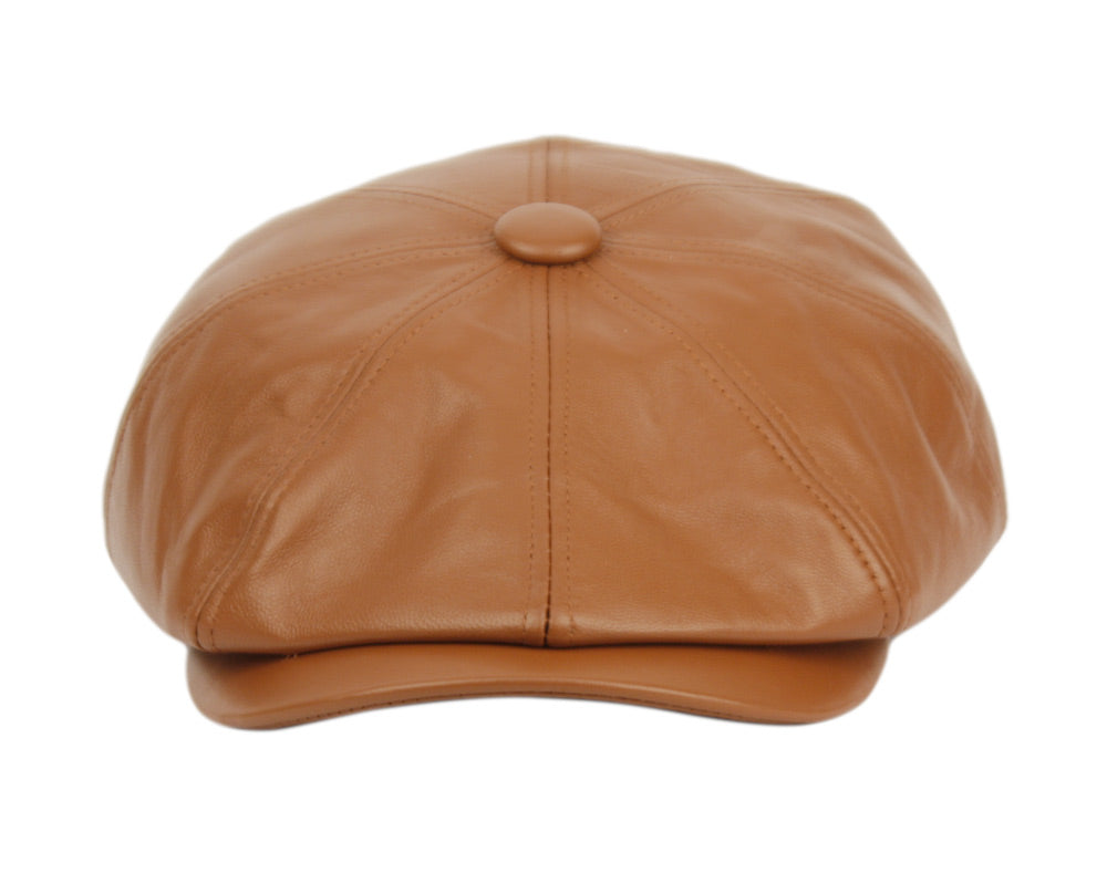 Ness | Leather Newsboy Cap