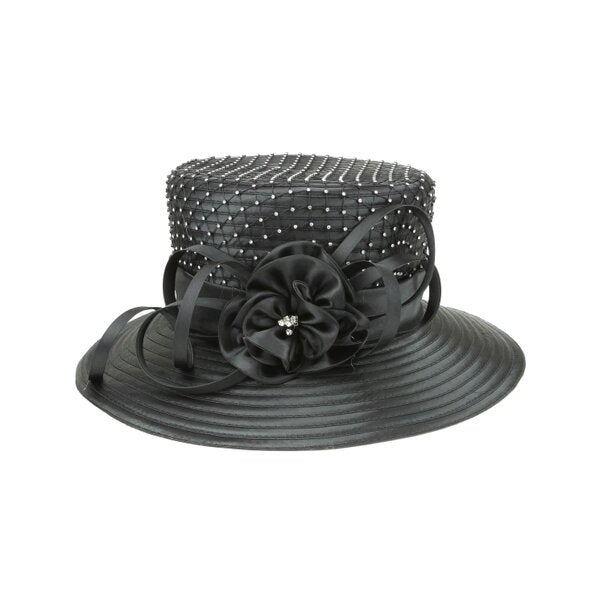 Natalia | Stone Studded Rose Bow Braid Hat