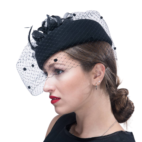 Aletha | Timeless Veiled Pillbox Felt Hat