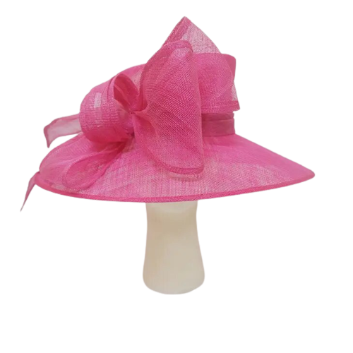 Blakely | Wide Brim Sweep Sinamay Hat Fuchsia