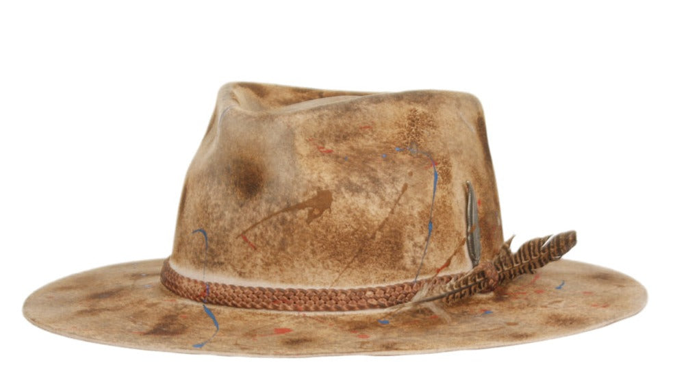 Cassidy | Distressed Style Flat Brim Fedora Hat