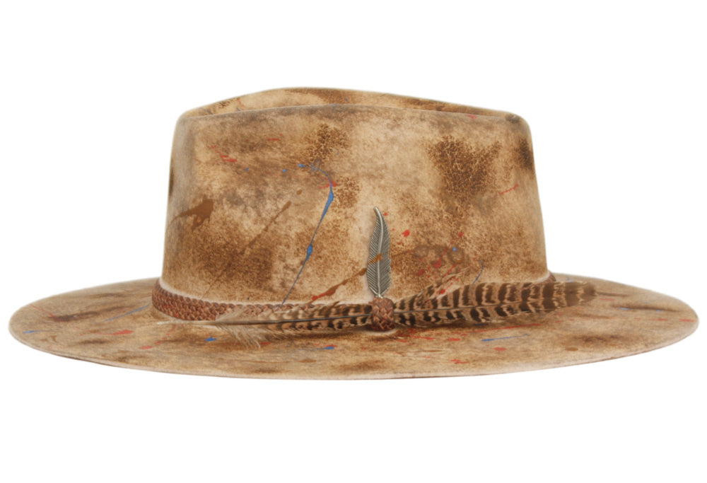 Cassidy | Distressed Style Flat Brim Fedora Hat