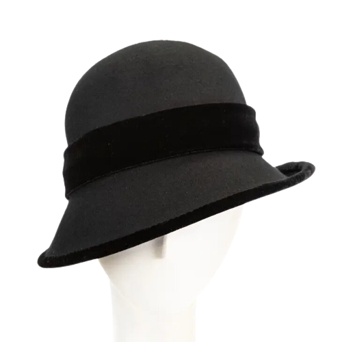 Gilda | Vintage Cloche Hat Black