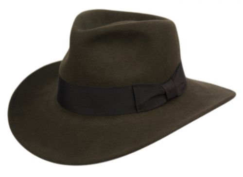 Monroe | Wool Felt Indy Fedora Olive