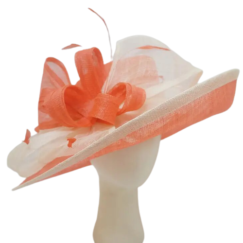 Priya | Wide Brim Two Tone Sinamay Hat