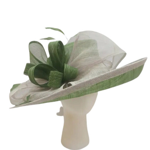 Priya | Wide Brim Two Tone Sinamay Hat