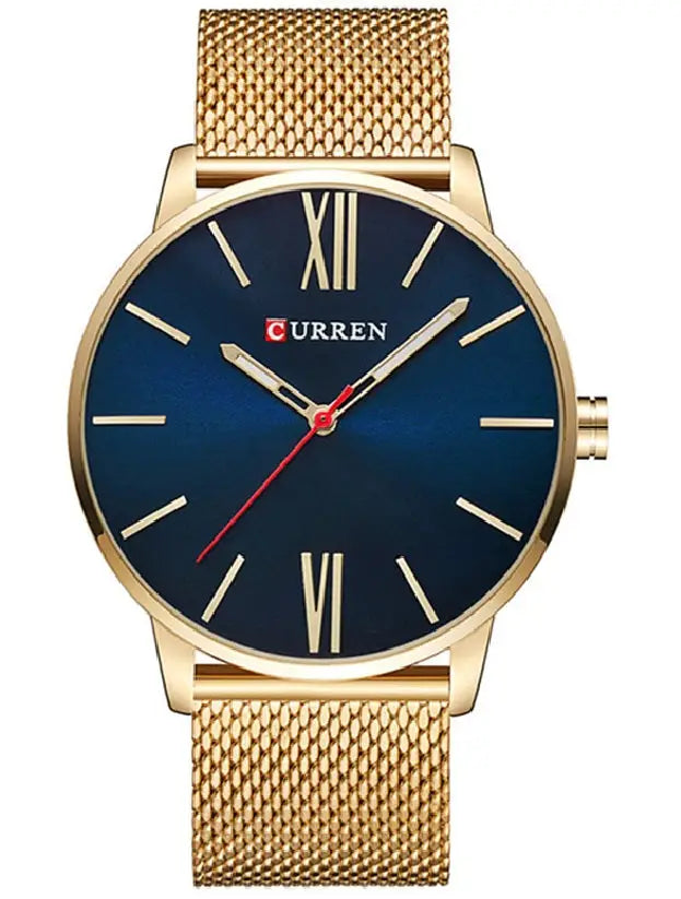 Curren Sleek and Slim Men's Watch 8238 Gold/Blue