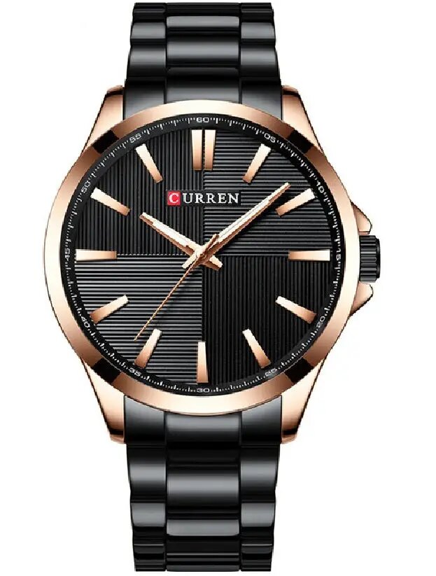 Curran Luxury Men's Fashion Watch Black/Rose