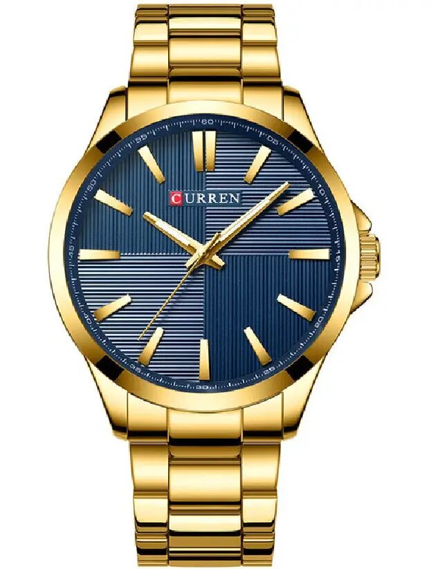 Curran Luxury Men's Fashion Watch Gold/Blue
