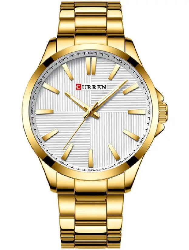 Curran Luxury Men's Fashion Watch Gold/White