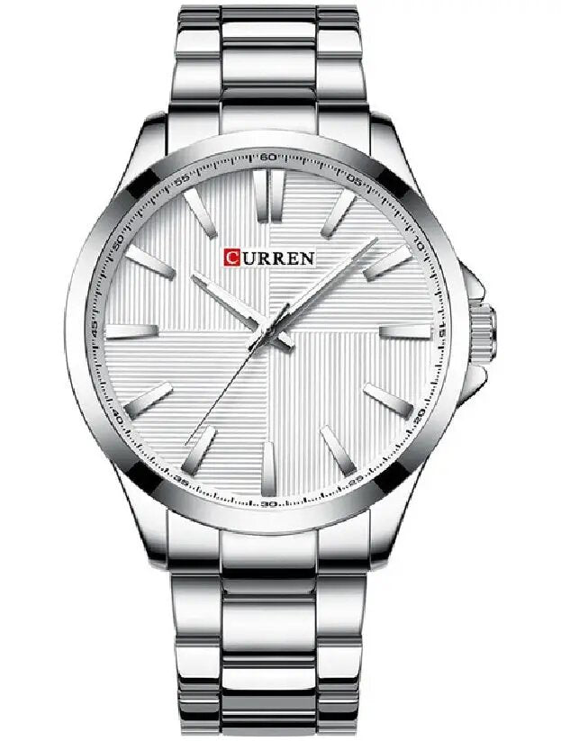 Curran Luxury Men's Fashion Watch Silver/White