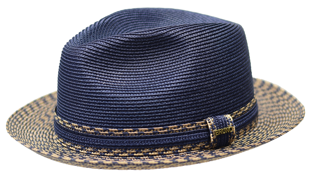 Bellamy | Two Tone Straw Fedora Hat Snap Brim