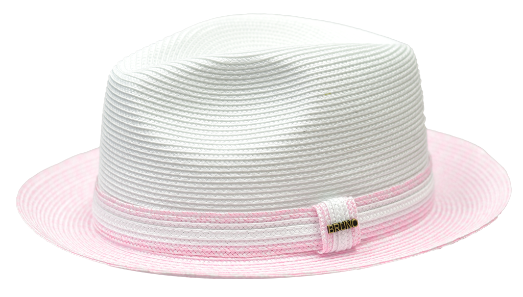 Bellamy | Two Tone Straw Fedora Hat Snap Brim