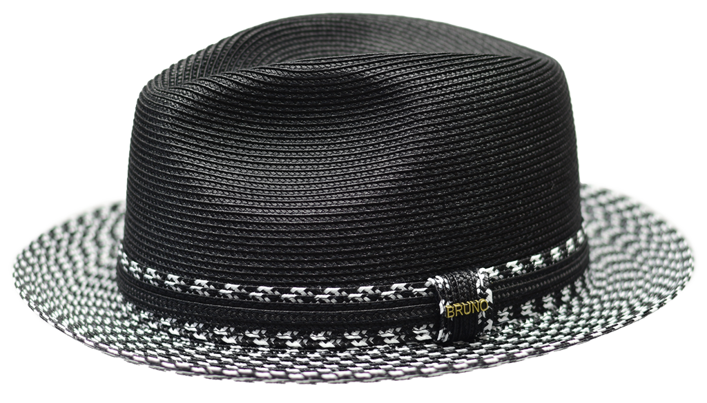 Bellamy | Two Tone Straw Fedora Hat Snap Brim