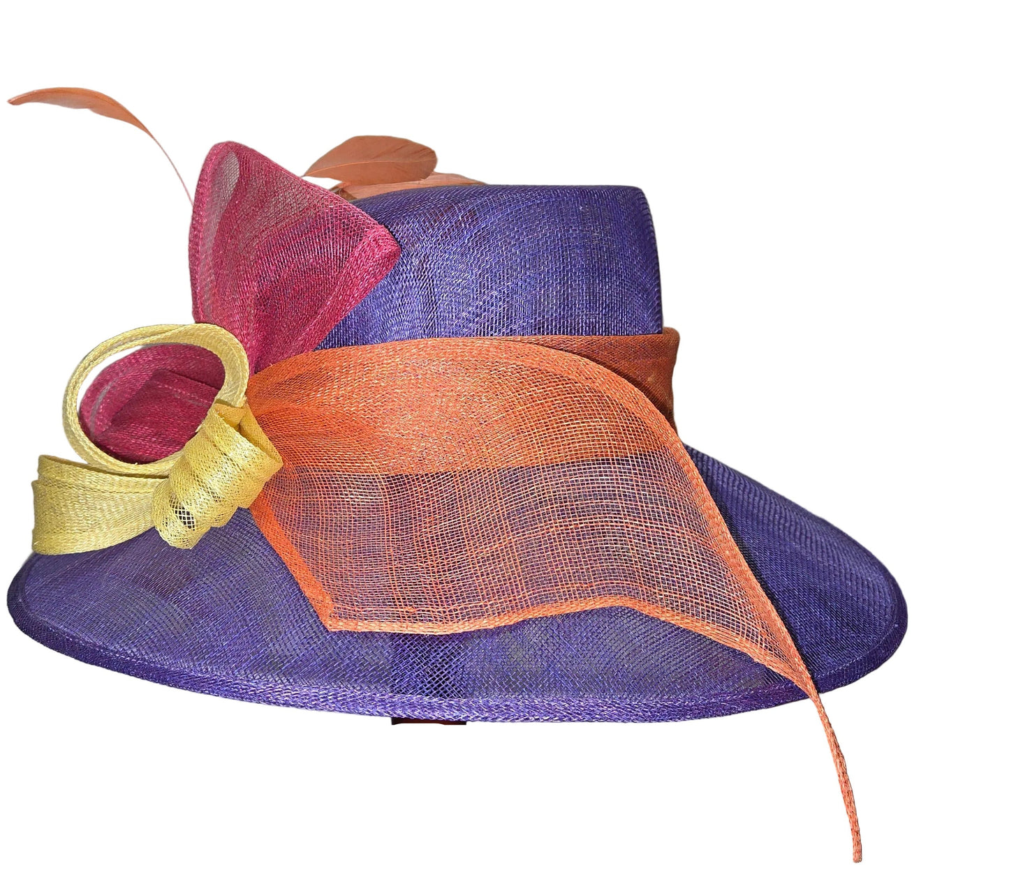 Alora | Wide Brim Sinamay Hat With Sinamay Ribbon Bow