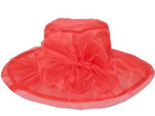 Freya | Organza Bow Wide Brim Hat