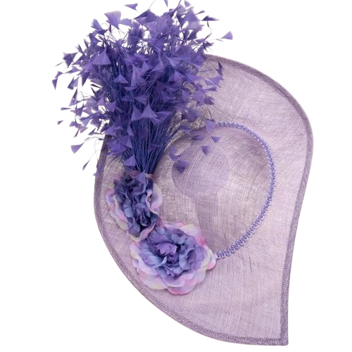 Sanchi | Flowers and Feathers Sinamay Fascinator