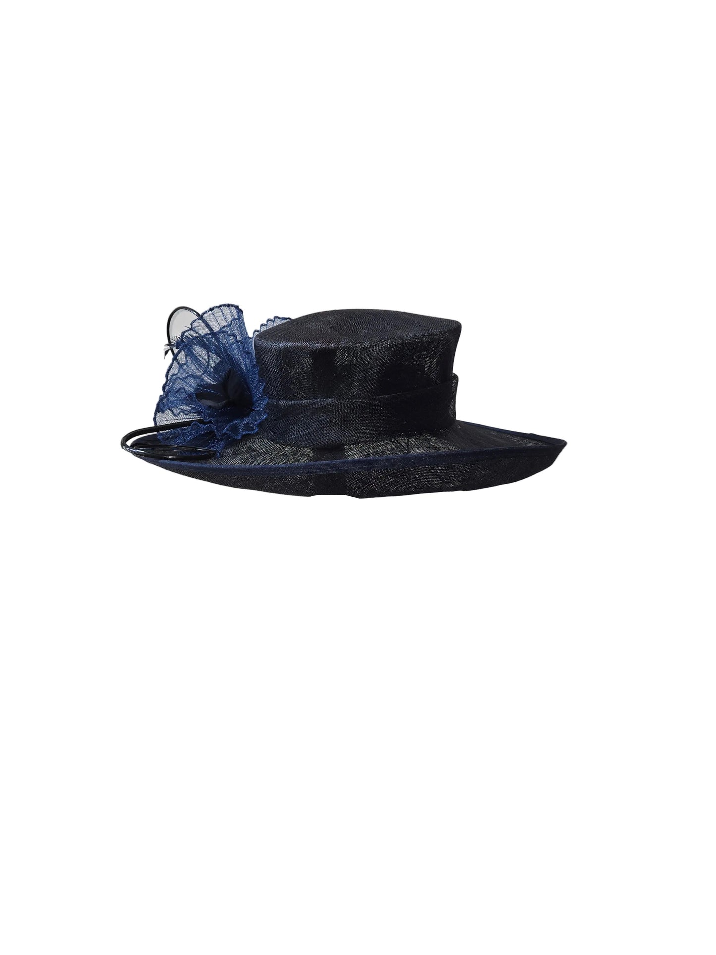 Shakaria | Navy Blue Wide Brim Dress Hat