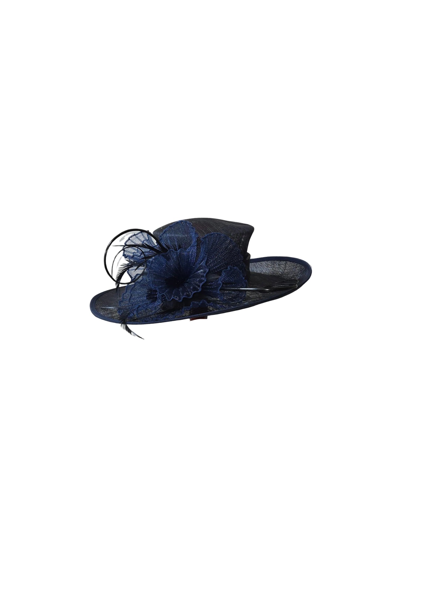 Shakaria | Navy Blue Wide Brim Dress Hat