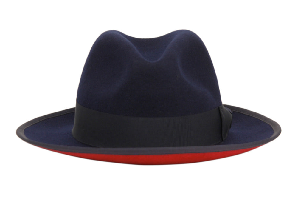 Amari | Wool Felt Fedora Navy Front