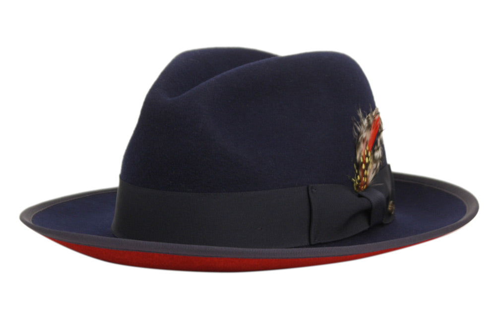 Amari | Wool Felt Fedora Navy Front