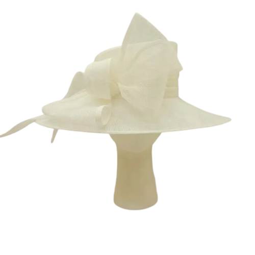Blakely |  Wide Brim Sweep Sinamay Hat White