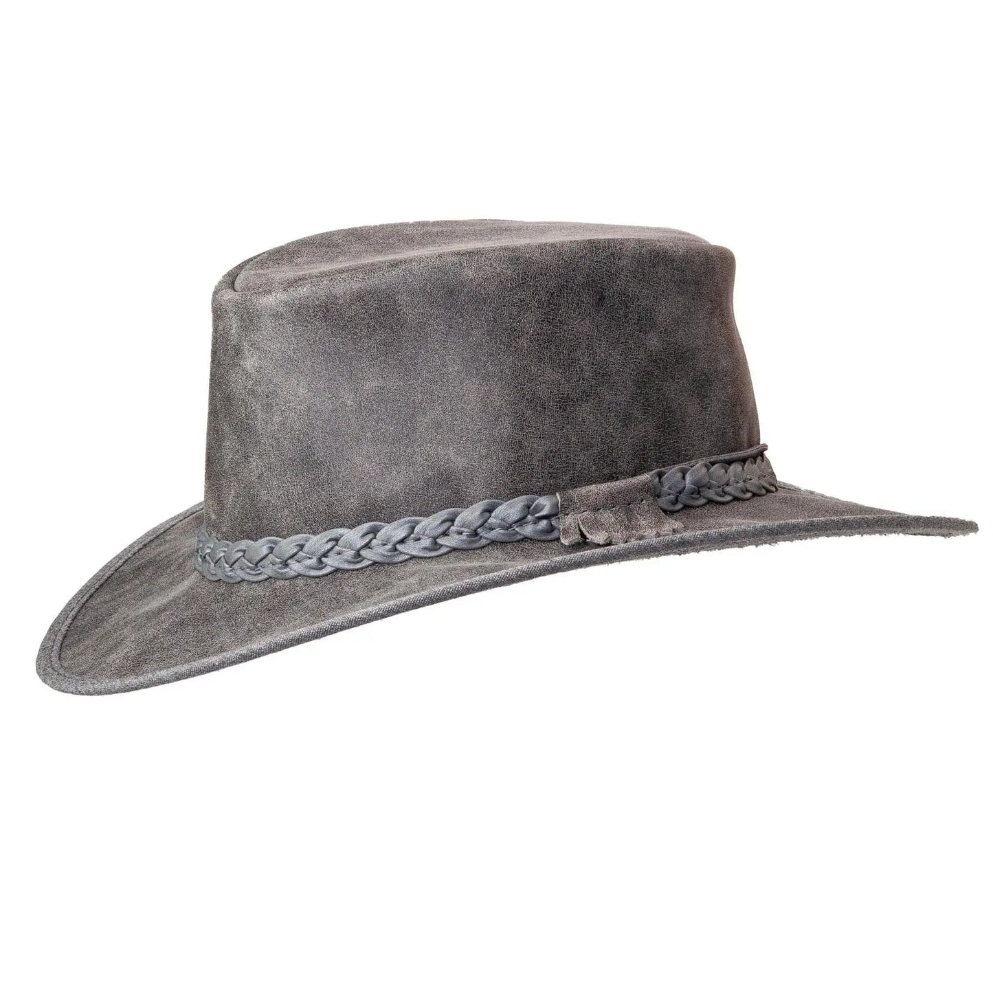 Cooper | Leather Outback Hat Bomber Grey