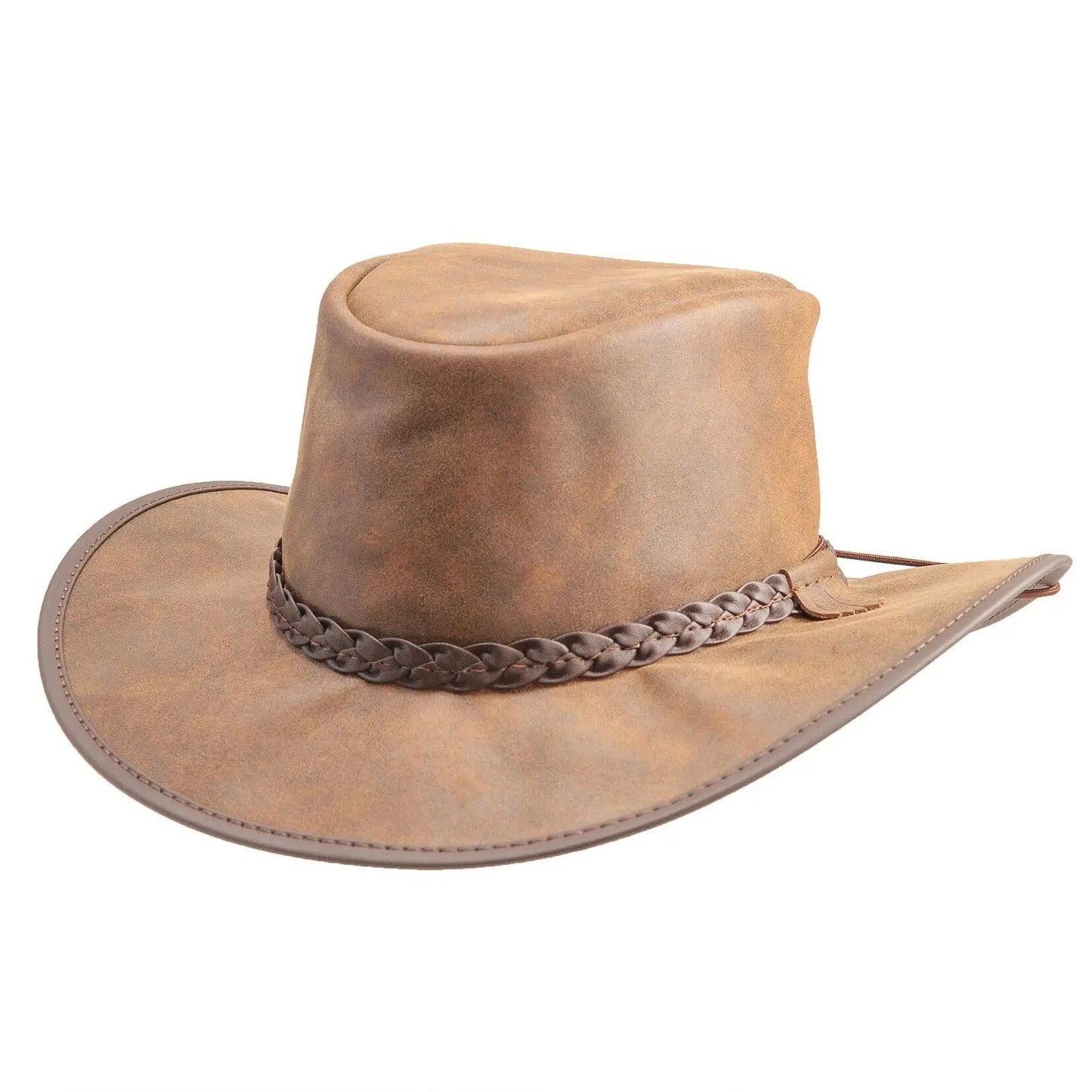 Cooper | Leather Outback Hat Brown
