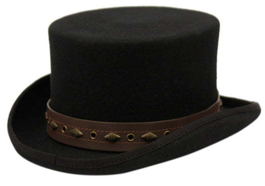 The Duke - Black Felt Steampunk Top Hat