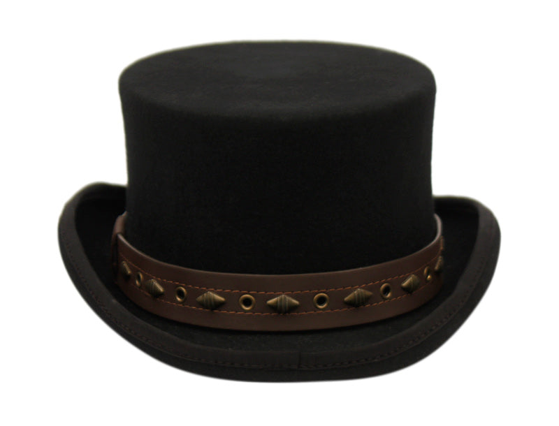 The Duke - Black Felt Steampunk Top Hat