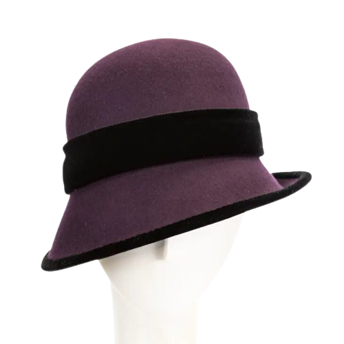 Gilda | Vintage Cloche Hat Plum