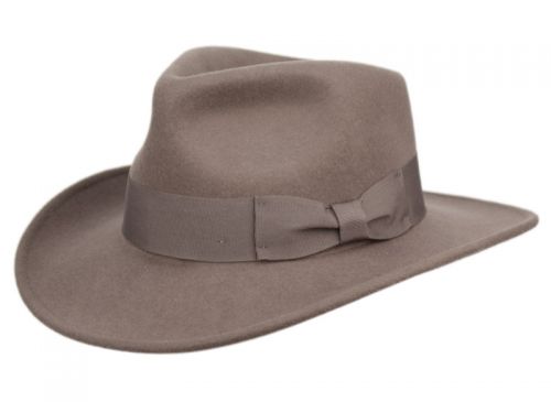 Monroe | Wool Felt Indy Fedora Dk. Grey