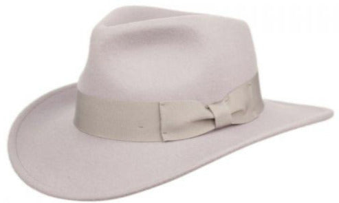 Monroe | Wool Felt Indy Fedora Lt. Grey